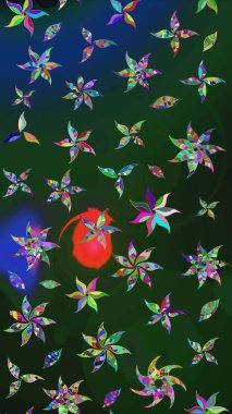 Raster illüstrasyonu. Küçük çaplı çiçeklerdeki basit şirin desenler. Tekstil veya kitap kapakları, imalat, duvar kağıtları, baskı, hediye paketi ve yapıştırma kitabı için çiçek eskiz geçmişi.