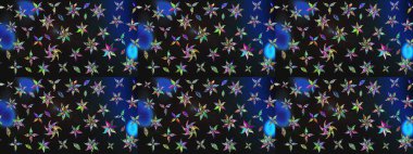 Gri ve mavi renklere karalamalar çizilmiş çiçek deseni. Raster illüstrasyonu.