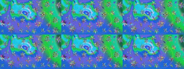 Raster çiçek desenli çiçek deseni, yapraklar, dekoratif elementler, sıçrama, lekeler, el çizimi kontur çizgileri ve Doodle çizim stili, grafik raster çizim çizimi.