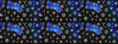 Gri ve mavi renkte çiçekler. Küçük çiçekte sevimli çiçek deseni var..