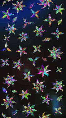 Düz Çiçek Elementleri Tasarımı. Renkli Bahar Teması eskiz kalıbı. Raster güzel kumaş deseni çiziyor. Çiçek deseni.