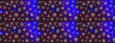 Küçük renkli çiçekler. Küçük çiçekte güzel bir desen. Robot resim. Motley illüstrasyonu. Moda baskıları için zarif bir şablon. Çiçekli bahar çiçekleri.