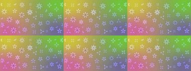 Tarafsız ve yeşil kıvırcık çiçekler tarafsız ve yeşil renklerde şekillenir. Klasik çiçek tasarımı elementleri. Raster illüstrasyonu.