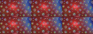 Bir sürü kahverengi ve kırmızı soyut çiçekli tropik eskiz deseni. Varicolobrown ve Red Raster çizimi. Küçük çiçekte sevimli çiçek deseni var..