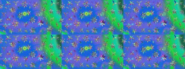 Küçük bir çiçekte eskiz deseni. Güzel kumaş deseni. Hoş bir çiçek geçmişi var. Raster illüstrasyonu.