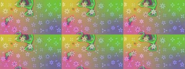 Asya tekstil tarzında. Çiçek desenli çizim. Renkli Bahar Teması eskiz kalıbı. Tarafsız ve yeşil renklerde çiçekler. Düz Çiçek Elementleri Tasarımı. Raster illüstrasyonu.