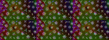 Raster illüstrasyonundaki çiçek desenli çizim. Düz Çiçek Elementleri Tasarımı. Renkli Bahar Teması eskiz kalıbı. Süslü kumaş deseni.