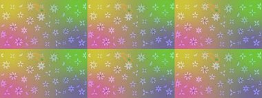 Tarafsız ve yeşil renklerde. Raster illüstrasyonu. Çizim kalıbı. Hint süsü. Çiçek duvar kağıdı. Renkli süs kenarı.