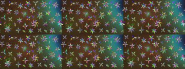 Süslü kumaş deseni. Raster deseni. Çiçekli çiçek deseni, suluboya..