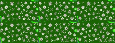 Küçük çiçekteki sevimli çiçek deseni. Raster illüstrasyonu. Güzel karalamalı çiçek desenli çizim. Güzel kumaş deseni.