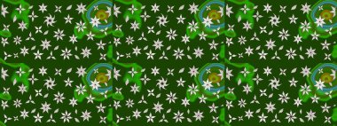 -yeşil ve tarafsız çiçekler. Çiçek kompozisyonu. Küçük çiçekte güzel bir desen var. Raster deseni. Çiçek kolajı. Çiçek arkaplan. Doğa.