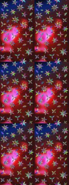 Kahverengi ve kırmızı çiçekli eskiz deseni, suluboya çiçek deseni, sevimli çiçek, duvar kağıdı, kart veya kumaş için fayanslı. Raster - stok.