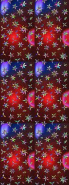 Soyut etnik raster çizim kalıbı. Vadinin çiçekleri kahverengi ve kırmızı renklerde. Çiçekler..