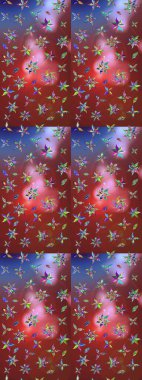 Soyut etnik raster çizim kalıbı. Arkaplan dokusu, duvar kağıdı, kahverengi ve kırmızı renkli çiçek teması. Kabile sanatı boho baskısı, klasik çiçek arkaplanı.