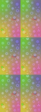 Tarafsız ve yeşil renklerde. Raster illüstrasyonu. 3D çiçekler, çizim.