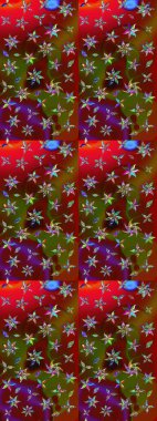 Çiçekli eskiz çizimi. Düz Çiçek Elementleri Tasarımı. Renkli Yaz Temalı eskiz kalıbı. Kırmızı ve kahverengi renkte çiçekler.