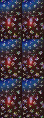 Hediye ambalaj kağıdı, tebrik kartları, posterler ve pankart tasarımı. Kahverengi ve mavi renkli çiçekler. Raster düz çiçek çizim deseni.