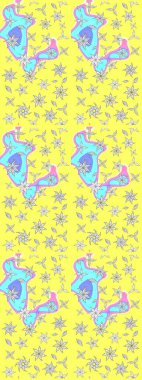 Küçük çiçekteki sevimli çiçek deseni. Robot resim. Raster illüstrasyonu.