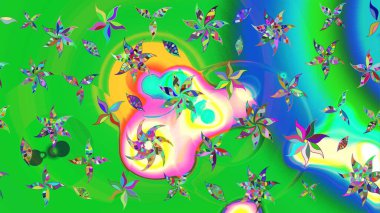 Renkli Bahar Teması eskiz kalıbı. Düz Çiçek Elementleri Tasarımı. Raster güzel kumaş deseni çiziyor. Çiçek deseni.