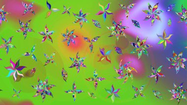 Şirin çiçekli, desenli, yeşil ve menekşe rengi renkli bir eskiz deseni. El çizimi çiçek çizimi deseni (fayans). Tekstil için suluboya çizim deseni.