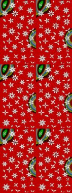 Tekstil, kumaş, kapaklar, duvar kağıtları, baskı, naylon, koleksiyon defteri, örgü, dekupaj için güzel bir eskiz. Küçük kırmızı ve nötr çiçeklerle oldukça kaliteli besin torbası deseni.