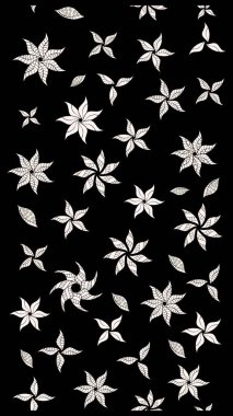 Suluboya resim taklit Raster çizimi. Klasik çiçekler. El çizimi, soyut ve süslü elementler. Siyah ve nötr renkler. Yaz çiçekleri teması.