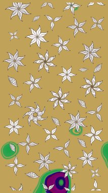 Sarı ve nötr renklerde yaprakları olan yabani çiçekler. Eskiz arkaplan modeli. Raster illüstrasyonu. Suluboya, elle çizilmiş.