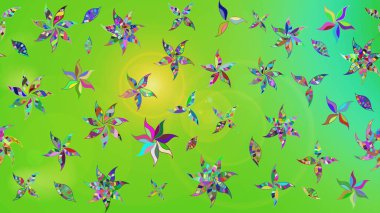 Anti-stres için soyut örnek sayfası. Yeşil ve sarı renklerde. Raster illüstrasyonu.