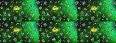 Motley illüstrasyonu. Çiçekli yaz çiçekleri. Küçük renkli çiçekler. Moda baskıları için zarif bir şablon. Robot resim. Küçük çiçekte şirin desenler.