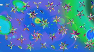 Raster illüstrasyonu. Küçük çaplı çiçeklerdeki basit şirin desenler. Tekstil veya kitap kapakları, imalat, duvar kağıtları, baskı, hediye paketi ve yapıştırma kitabı için çiçek eskiz geçmişi.