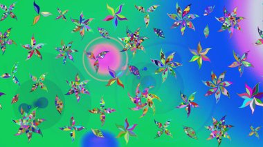 Yeşil ve mavi renklerde. Raster illüstrasyonu. Anti-stres için Raster soyut şablon sayfası.