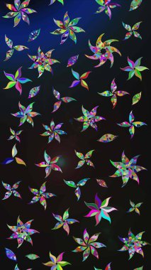 Çizim çiçek deseni duvar kâğıdı olarak kullanılabilir. Raster illüstrasyonu. Gri ve mavi renkte çiçekler.