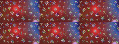 Renkli Bahar Teması eskiz kalıbı. Raster Şirin kumaş deseni. Eskiz klasiği. Düz Çiçek Elementleri Tasarımı.