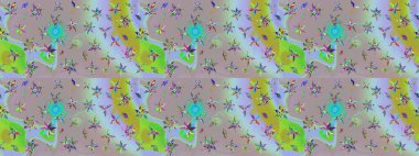 Tarafsız ve gri renklerde. Raster illüstrasyonu. 3D çiçekler, çizim.