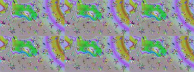 Raster illüstrasyonu. Raster deseni. Patlayan çiçekler soyut olarak yerleştirilmiş. Gri ve nötr renklerde bahar çiçekleri.