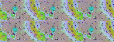 Tarafsız ve gri renklerde. Raster illüstrasyonu. 3D çiçekler, çizim.