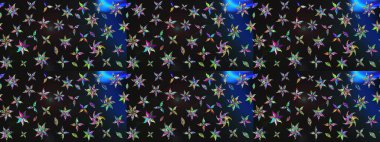 Eskiz arkaplan modeli. Raster illüstrasyonu. Suluboya, elle çizilmiş. Gri ve mavi yapraklı yabani çiçekler.