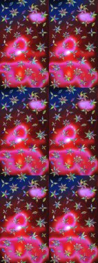 Hediye ambalaj kağıdı, tebrik kartları, posterler ve pankart tasarımı. Kırmızı ve kahverengi renkte çiçekler. Raster düz çiçek çizim deseni.