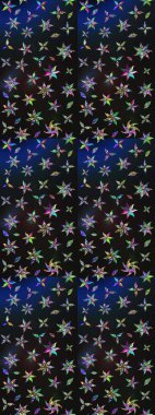 Renkli Bahar Teması eskiz kalıbı. Raster illüstrasyonu. Çiçekli çiçek deseni, suluboya. Gri ve mavi renkte çiçekler. Düz Çiçek Elementleri Tasarımı.