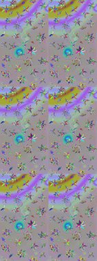 Klasik taslak çizimi. Çiçek grisi ve nötr çizim deseni. Raster çiçek izi..