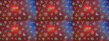 Çiçek kompozisyonu. - Kahverengi ve kırmızı çiçekler. Çiçek kolajı. Doğa. Çiçek arkaplan. Küçük çiçekte güzel bir desen var. Raster deseni.