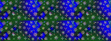 Mavi ve yeşil renkli çiçekler. Düz Çiçek Elementleri Tasarımı. Güzel çiçek deseni. Renkli Bahar Teması çizim şablonu.