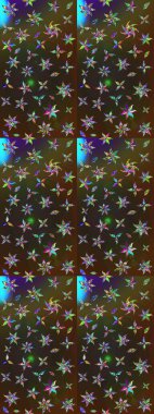 Raster illüstrasyonu. Kahverengi ve gri renkli çiçekler. Çizim çiçek deseni duvar kağıdı için kullanılabilir.