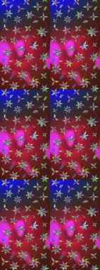 Çiçekler, dallar, bitkiler ve çiçekler. Raster illüstrasyonu. El çizimi. Güzel kumaş deseni.