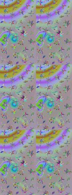 Küçük çiçekli yay deseni çiz. Suluboya stilinde gri ve nötr renklerde. Raster illüstrasyonu.