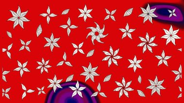 Tekrar eden çiçek arkaplanı, zarif kırmızı ve nötr çiçek duvar kağıdı. Kırmızı ve nötr renkler üzerine çiçek desenli çizimler, el yapımı papatyalar, papatyalar..