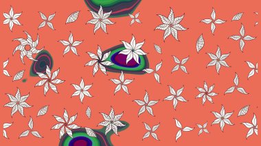 Doodle tarzı. Tekstil ve kapak tasarımı için mükemmel. Çiçekler turuncu ve nötr renklerde. Elle çizilmiş sonbahar çiçeği deseni. Renkli turuncu ve nötr çizim deseni.