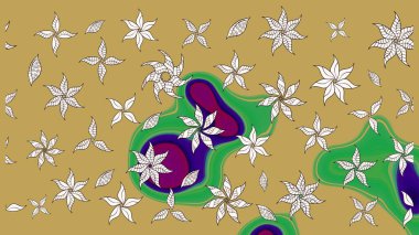 Sarı ve nötr renklerde çiçekler. Güzel çiçek deseni. Renkli Bahar Teması eskiz kalıbı. Düz Çiçek Elementleri Tasarımı.