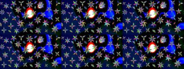 Moda baskıları için zarif bir şablon. Robot resim. Çiçekli bahar çiçekleri. Küçük renkli çiçekler. Motley illüstrasyonu. Küçük çiçekte şirin desenler.