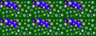 Yeşil ve nötr renklerde güzel bir tekstil. Raster illüstrasyonu. Suluboya çiçekli çiçek deseni.